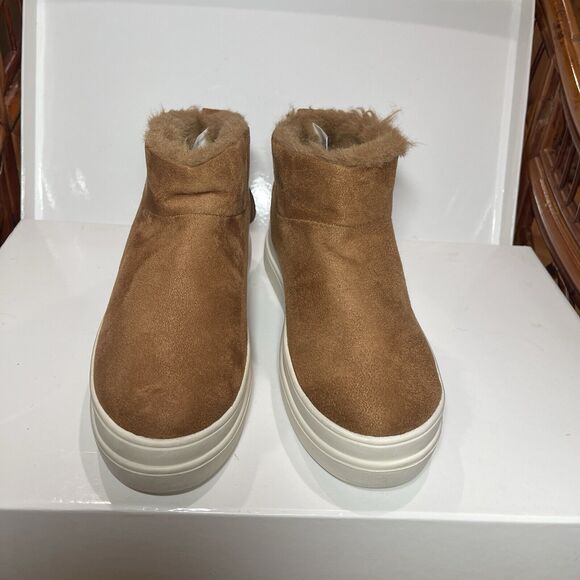 J/slides Nia Womens Waterproof Suede Bootie Size 8M Brown Faux Fur WORN ONCE - Picture 3 of 13